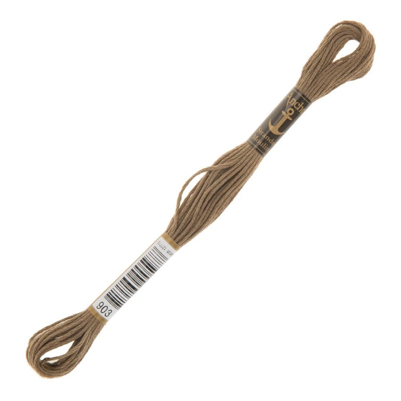 Anchor Stranded Mouline Embroidery Thread, 8m, Brown – 0903