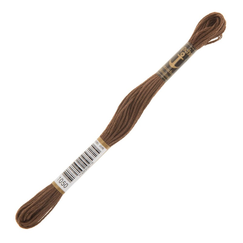 Anchor Stranded Mouline Embroidery Thread, 8m, Brown – 1050