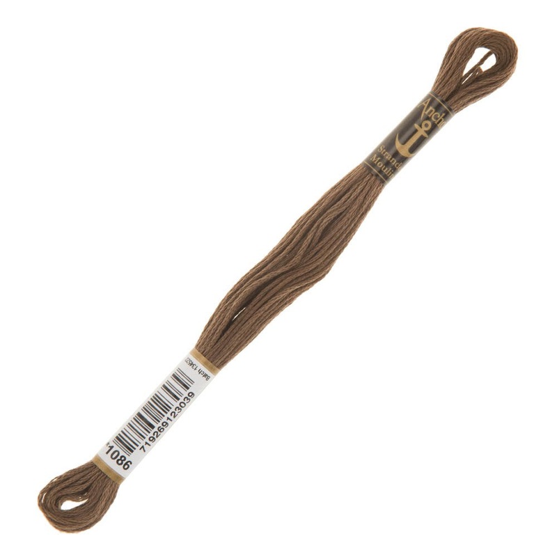 Anchor Stranded Mouline Embroidery Thread, 8m, Brown – 1086