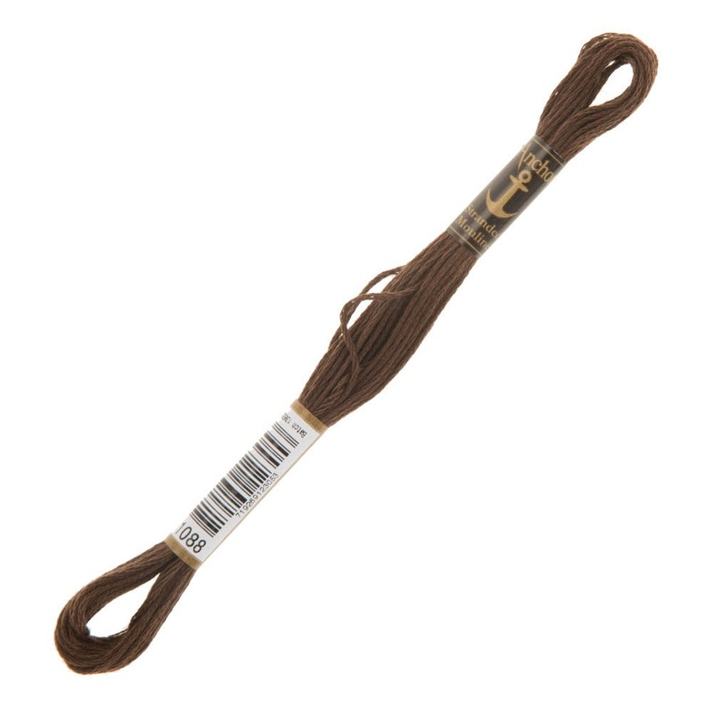 Anchor Stranded Mouline Embroidery Thread, 8m, Brown – 1088