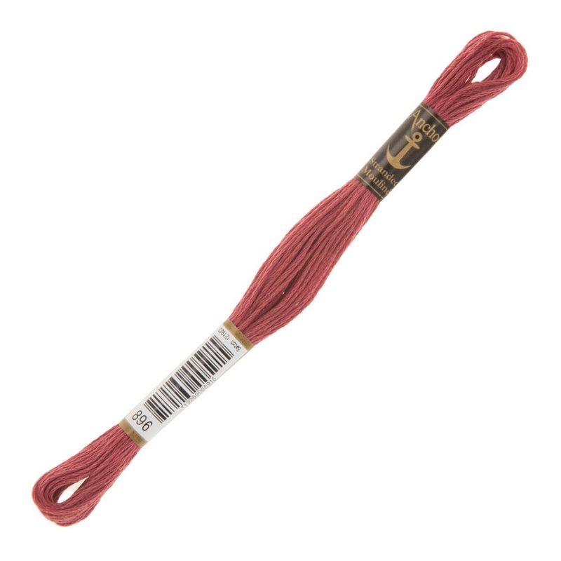 Anchor Stranded Mouline Embroidery Thread, 8m, Dusty Rose – 0896