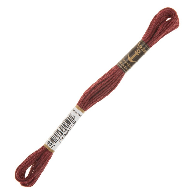 Anchor Stranded Mouline Embroidery Thread, 8m, Dusty Rose – 0897