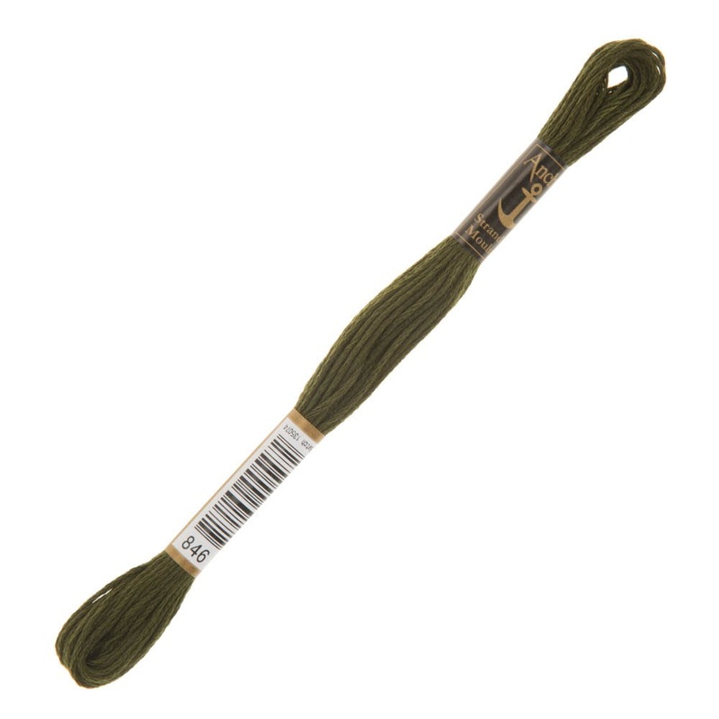 Anchor Stranded Mouline Embroidery Thread, 8m, Green – 0846