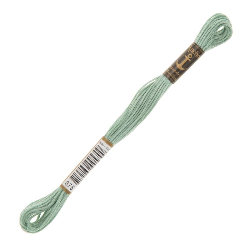 Anchor Stranded Mouline Embroidery Thread, 8m, Green – 0875