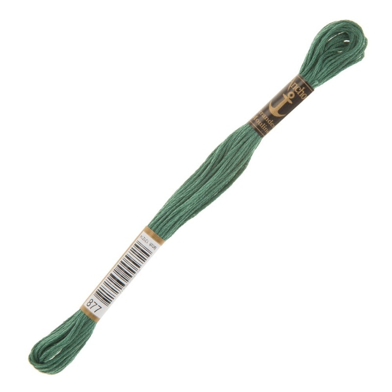 Anchor Stranded Mouline Embroidery Thread, 8m, Green – 0877