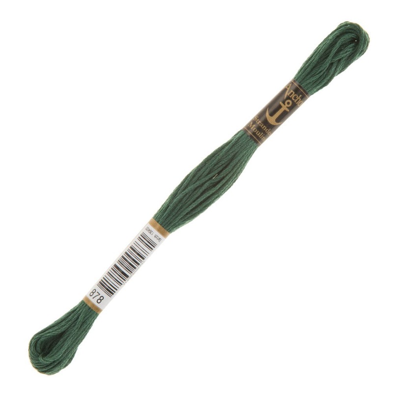 Anchor Stranded Mouline Embroidery Thread, 8m, Green – 0878