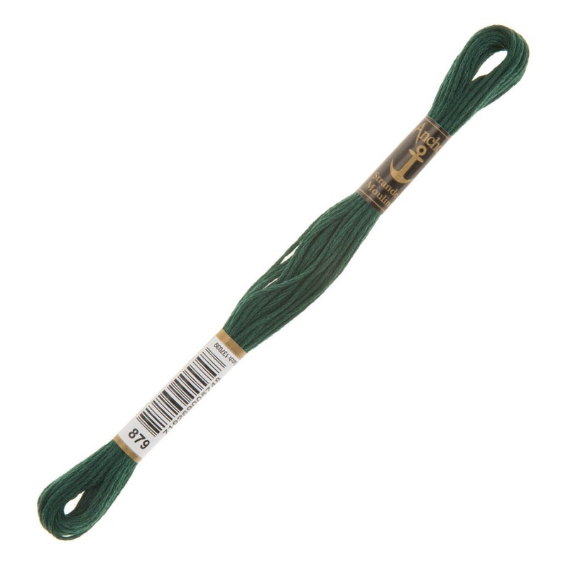 Anchor Stranded Mouline Embroidery Thread, 8m, Green – 0879