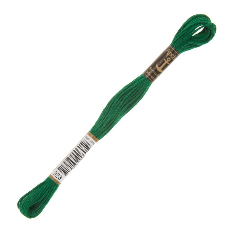 Anchor Stranded Mouline Embroidery Thread, 8m, Green – 0923