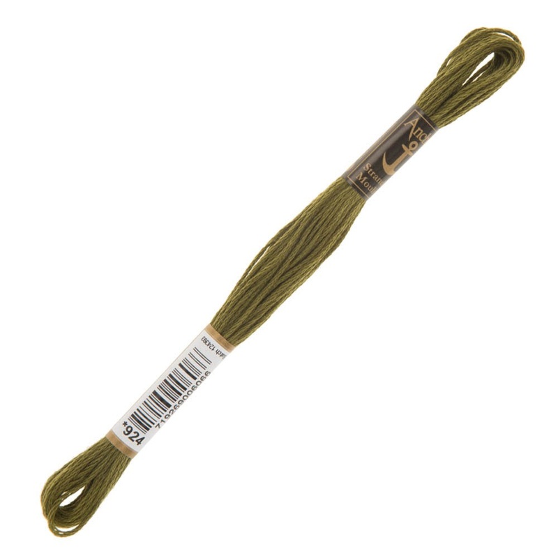 Anchor Stranded Mouline Embroidery Thread, 8m, Green – 0924