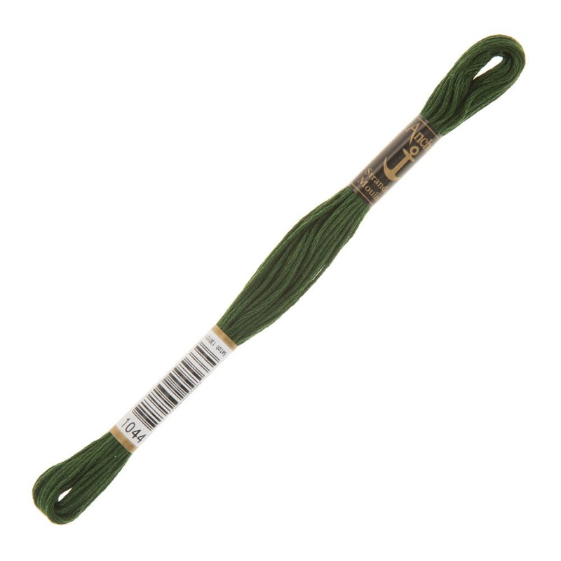 Anchor Stranded Mouline Embroidery Thread, 8m, Green – 1044