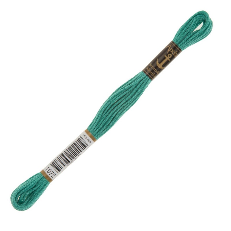 Anchor Stranded Mouline Embroidery Thread, 8m, Green – 1072