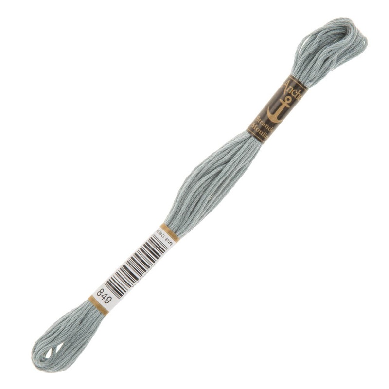 Anchor Stranded Mouline Embroidery Thread, 8m, Grey – 0849