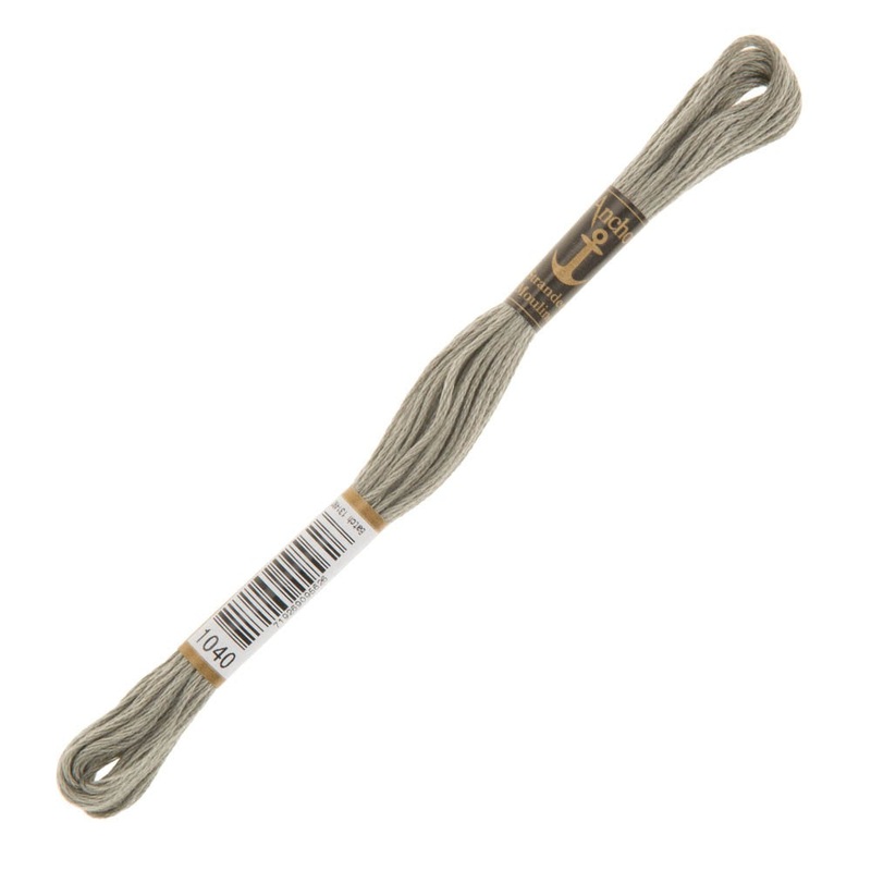 Anchor Stranded Mouline Embroidery Thread, 8m, Grey – 1040
