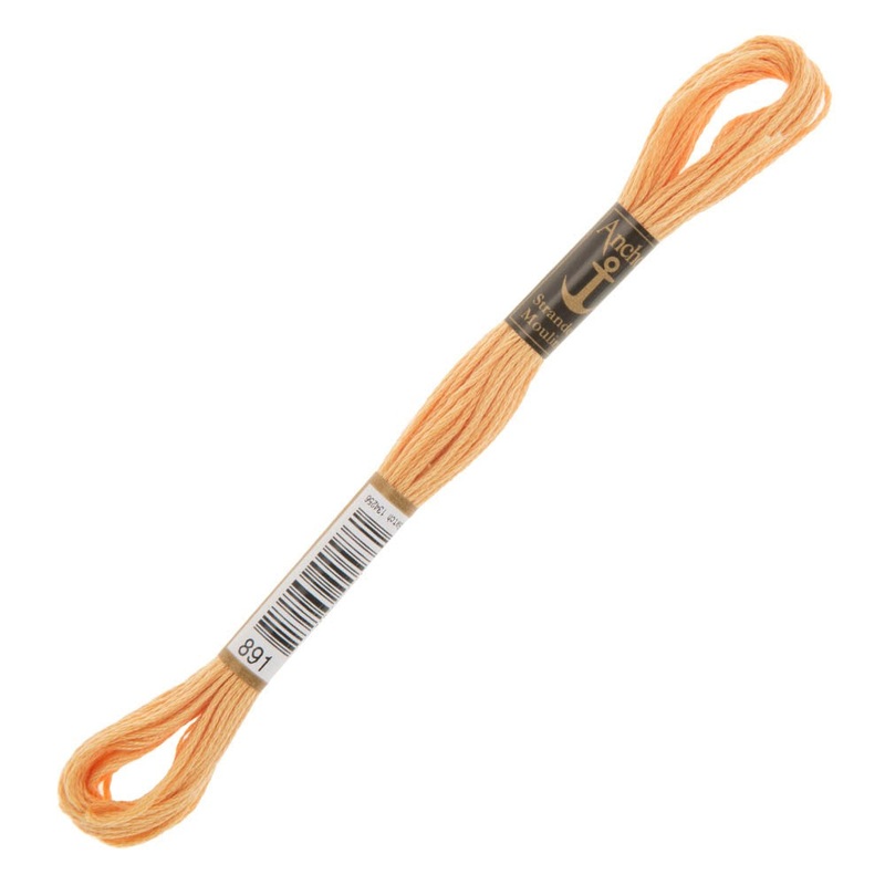 Anchor Stranded Mouline Embroidery Thread, 8m, Orange – 0891