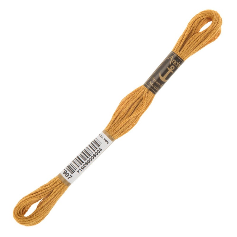 Anchor Stranded Mouline Embroidery Thread, 8m, Orange – 0907