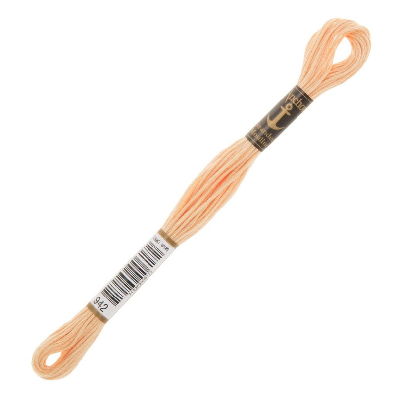 Anchor Stranded Mouline Embroidery Thread, 8m, Orange – 0942