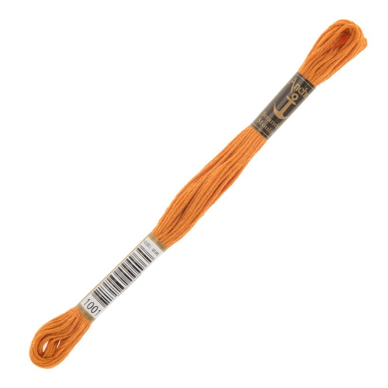 Anchor Stranded Mouline Embroidery Thread, 8m, Orange – 1001