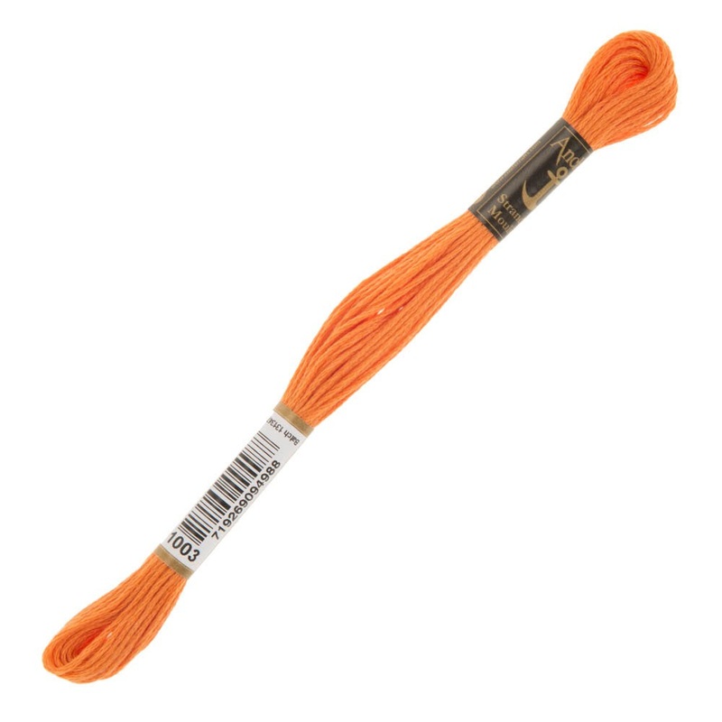 Anchor Stranded Mouline Embroidery Thread, 8m, Orange – 1003