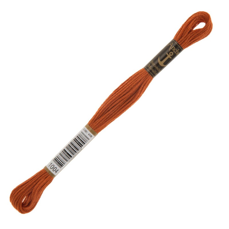 Anchor Stranded Mouline Embroidery Thread, 8m, Orange – 1004
