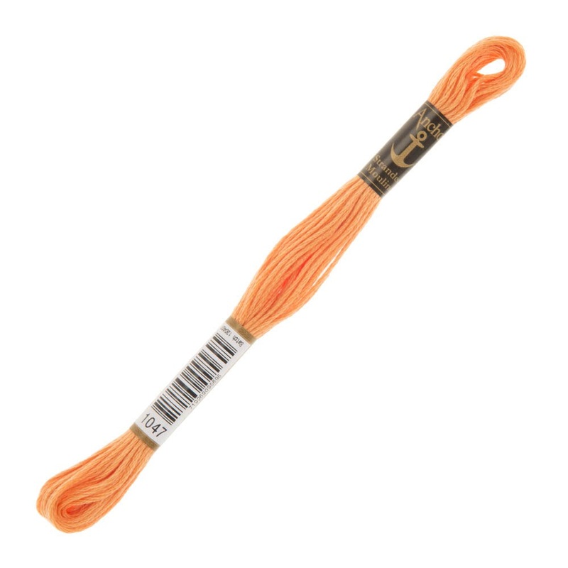 Anchor Stranded Mouline Embroidery Thread, 8m, Orange – 1047