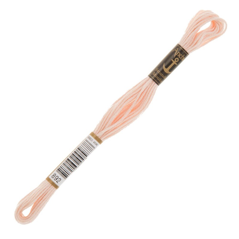Anchor Stranded Mouline Embroidery Thread, 8m, Pink – 0892