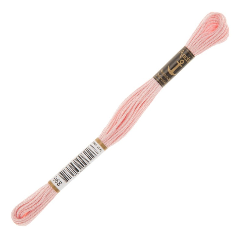 Anchor Stranded Mouline Embroidery Thread, 8m, Pink – 0968