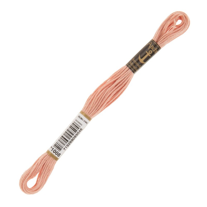 Anchor Stranded Mouline Embroidery Thread, 8m, Pink – 1008