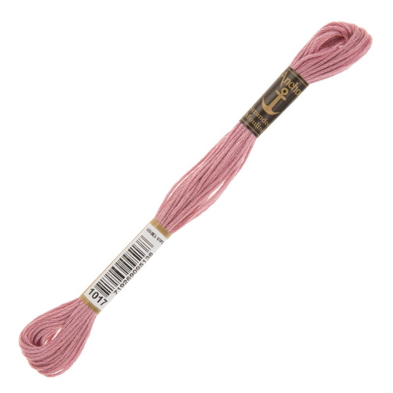 Anchor Stranded Mouline Embroidery Thread, 8m, Pink – 1017