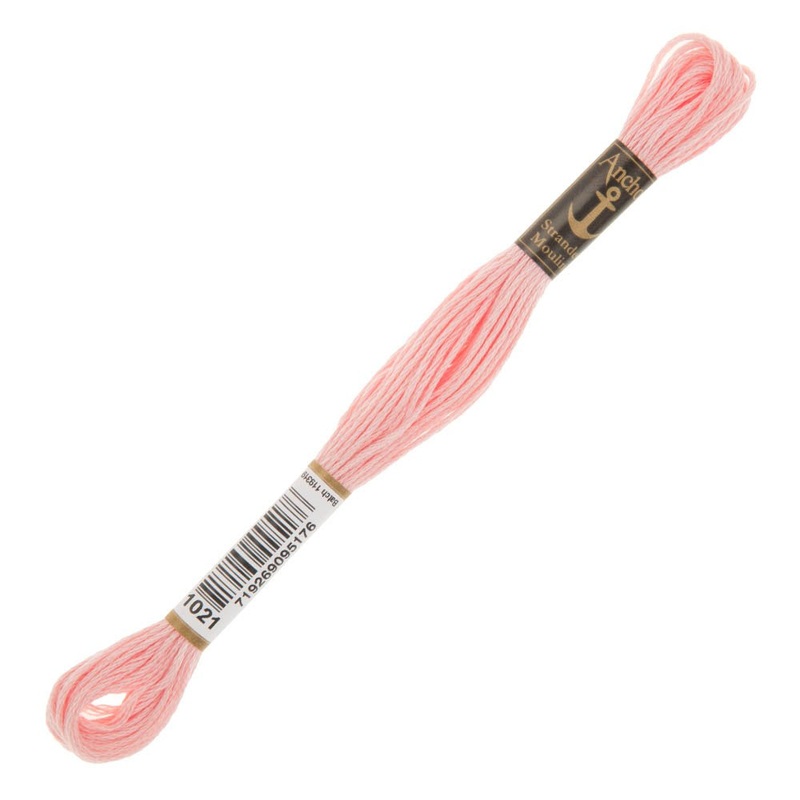 Anchor Stranded Mouline Embroidery Thread, 8m, Pink – 1021
