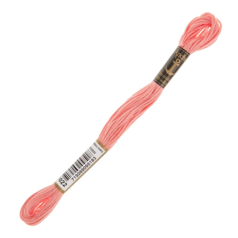 Anchor Stranded Mouline Embroidery Thread, 8m, Pink – 1022