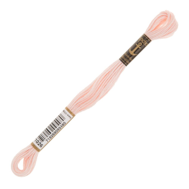 Anchor Stranded Mouline Embroidery Thread, 8m, Pink – 1026