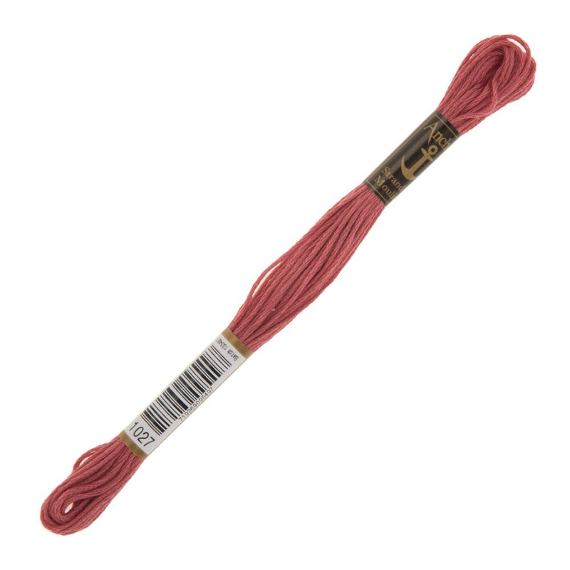 Anchor Stranded Mouline Embroidery Thread, 8m, Pink – 1027
