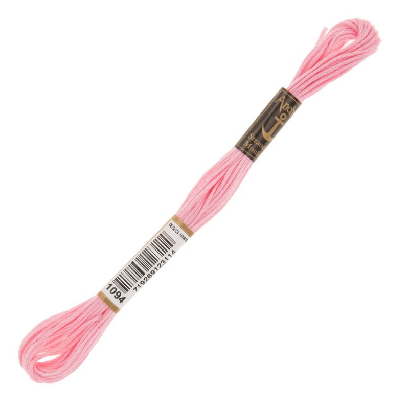 Anchor Stranded Mouline Embroidery Thread, 8m, Pink – 1094