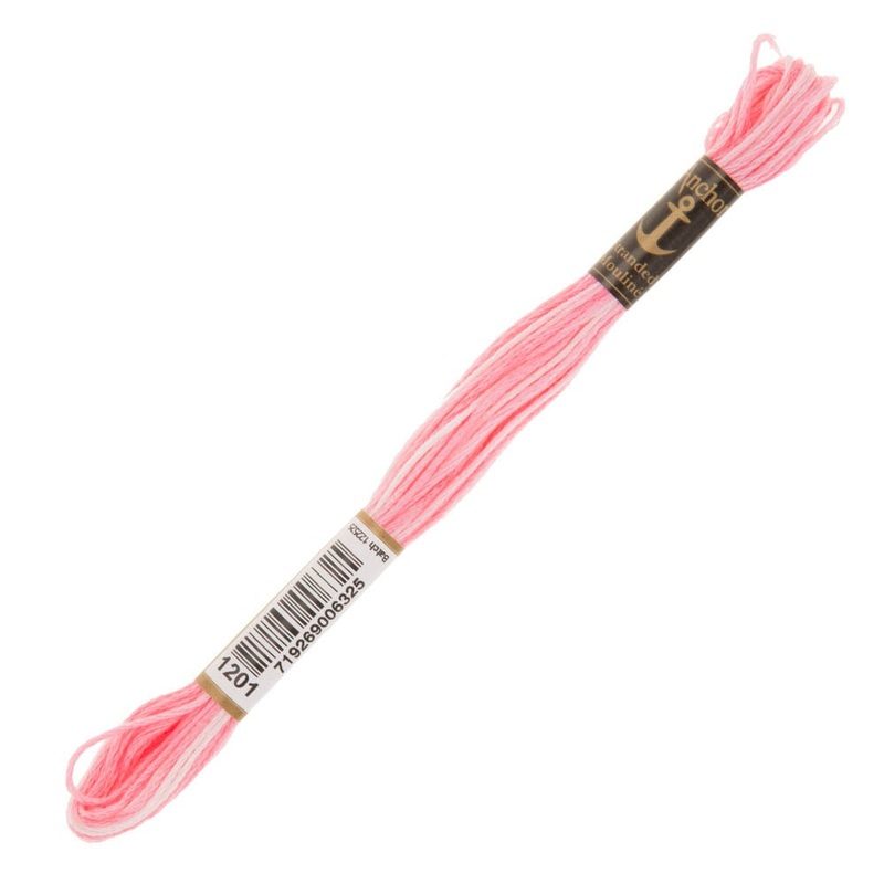 Anchor Stranded Mouline Embroidery Thread, 8m, Pink – 1201