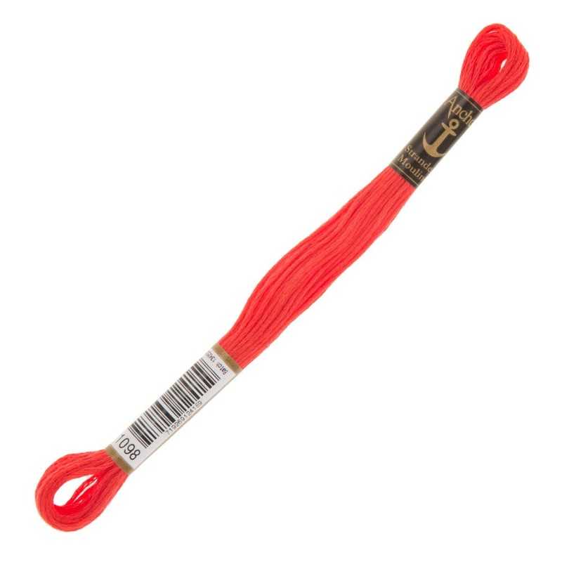 Anchor Stranded Mouline Embroidery Thread, 8m, Red – 1098