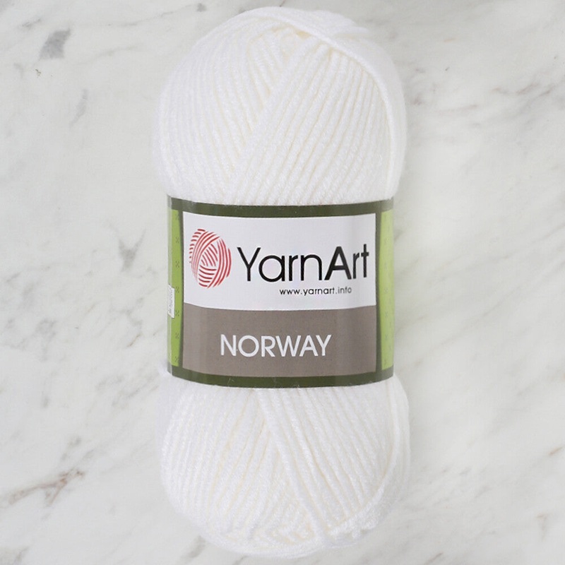 YarnArt Norway Knitting Yarn, White – 150