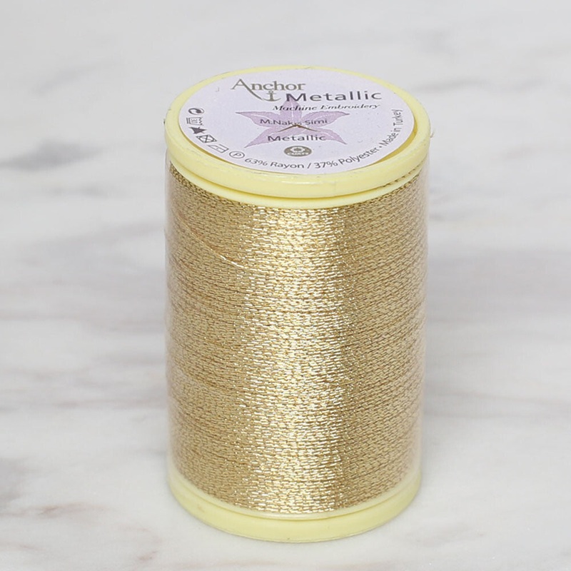 Anchor No:14 10g Metallic Hand Embroidery Glitter Thread , Yellow – 4565014-0002