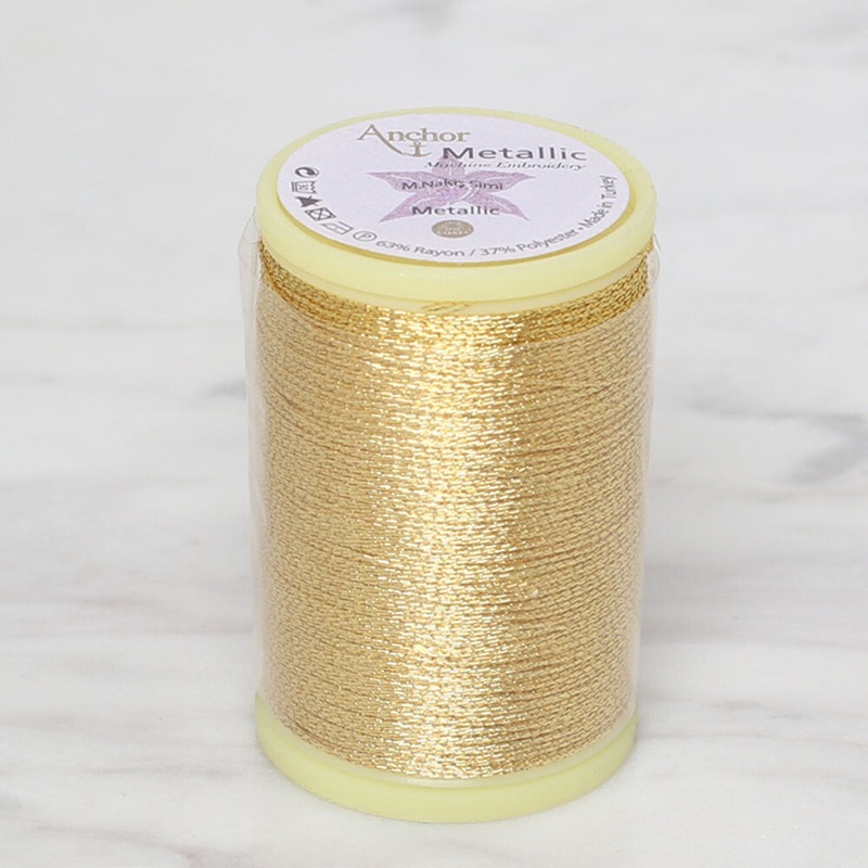 Anchor No:14 10g Metallic Hand Embroidery Glitter Thread, Yellow – 4565014-0003