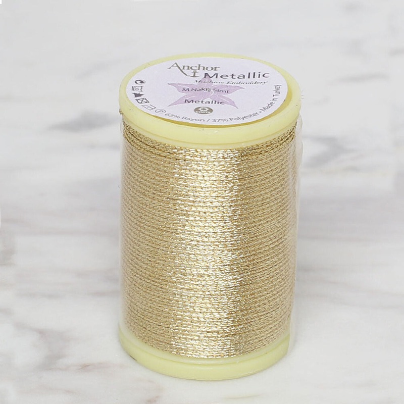 Anchor No:14 10g Metallic Hand Embroidery Glitter Thread, Yellow – 4565014-0004