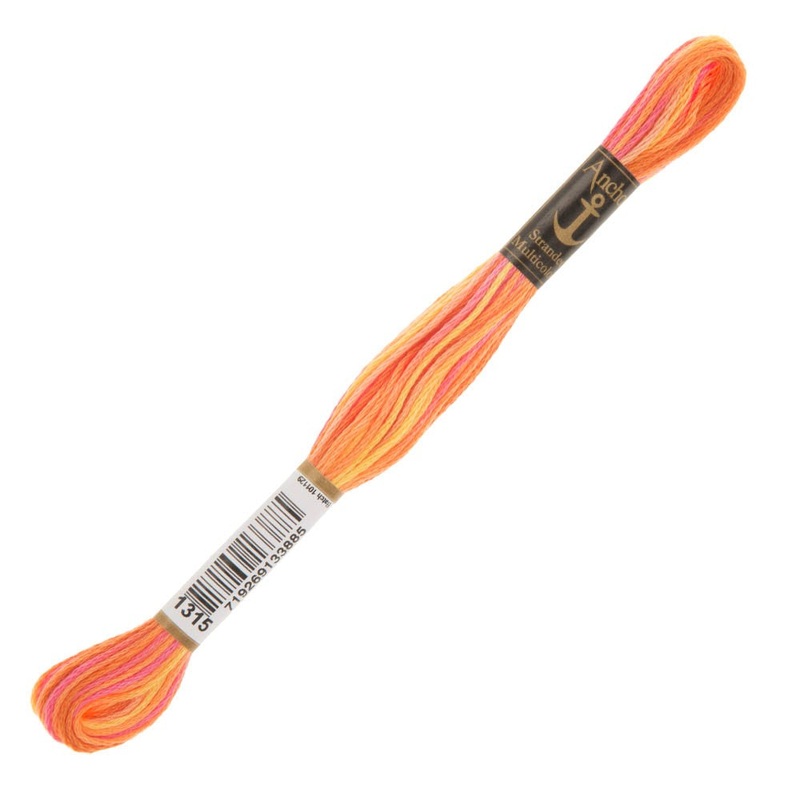 Anchor Stranded Mouline Embroidery Thread, 8m, Orange – 1315