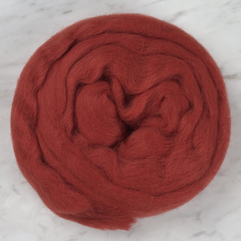 Kartopu Natural Wool Roving Felt,Brick color – K265