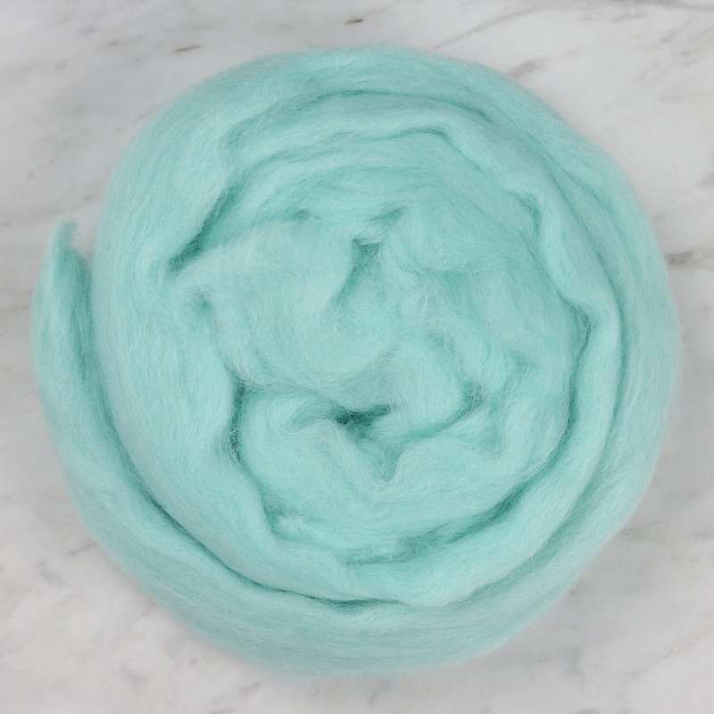 Kartopu Natural Wool Roving Felt,Cyan – K443