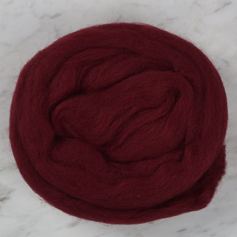 Kartopu Natural Wool Roving Felt,Maroon – K122