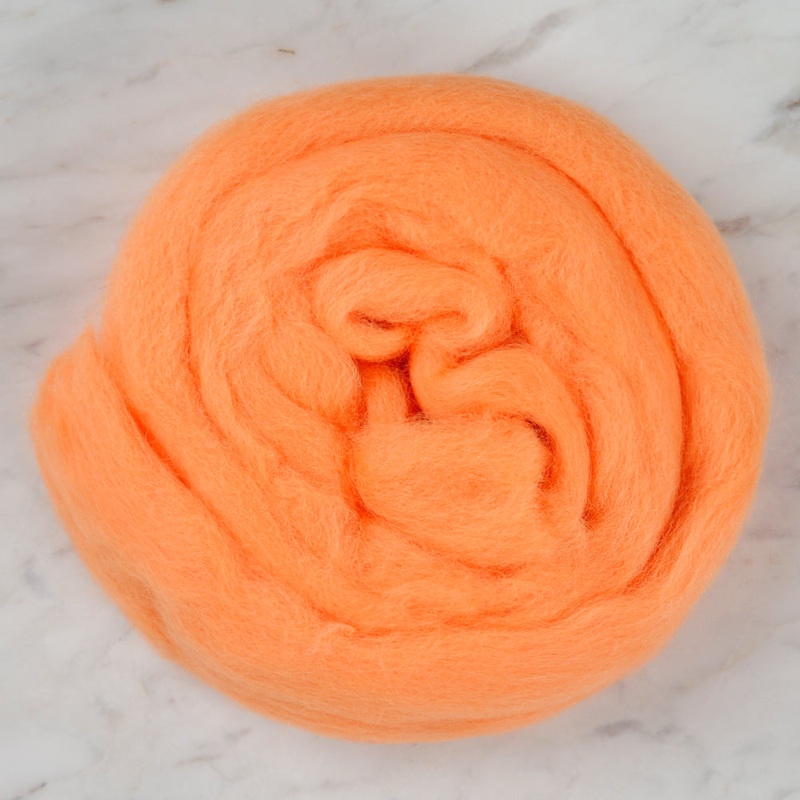 Kartopu Natural Wool Roving Felt,Orange – K209