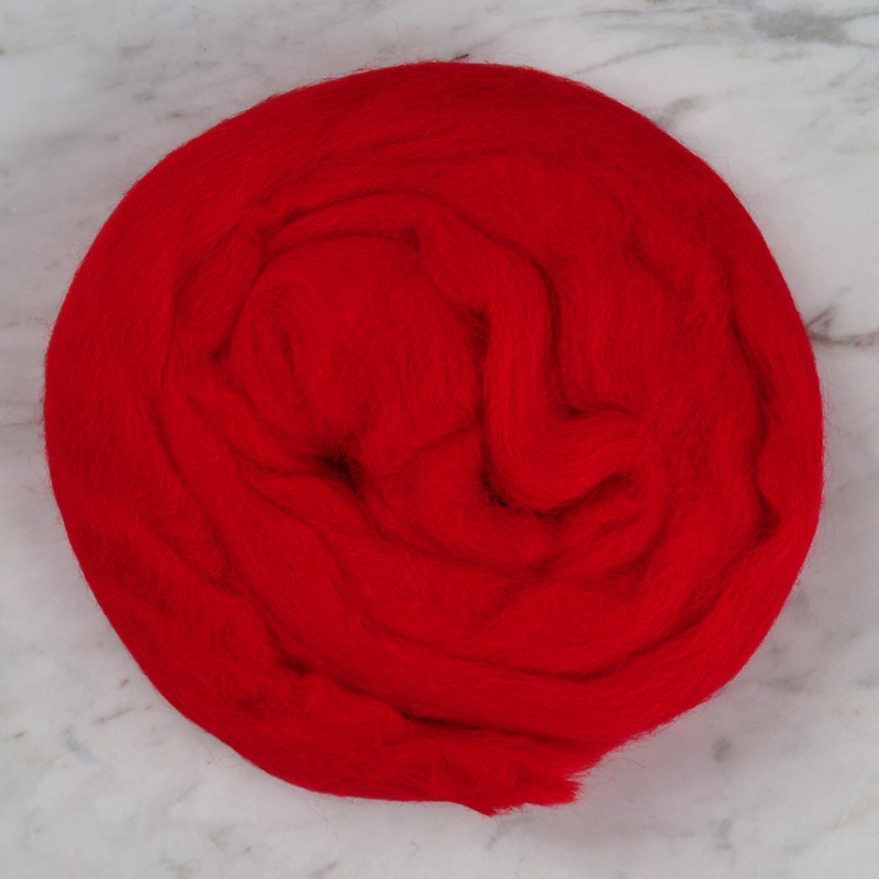 Kartopu Natural Wool Roving Felt,Red – K160