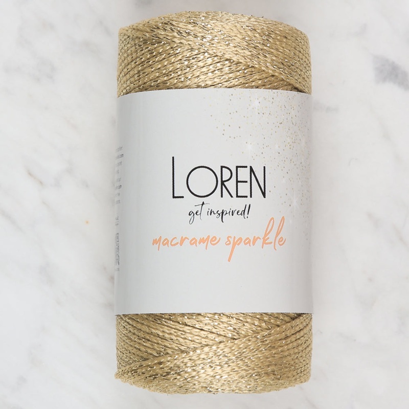 Loren Macrame Sparkle Hand Knitting Yarn, Golden Yellow – RM 39