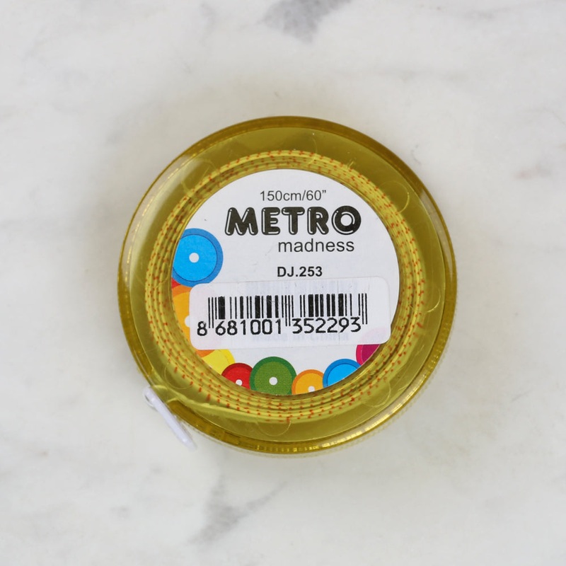Sew Tasty Metro Auto Tape Measure Yellow 150cm/60 inch – 253