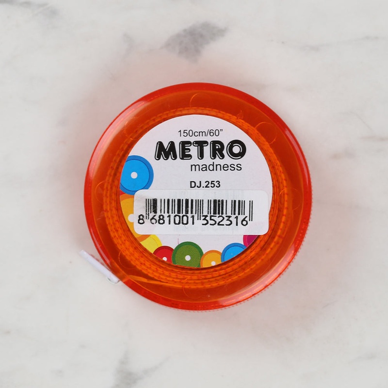 Sew Tasty Subway Auto Tape Measure Orange 150cm/60 – 253