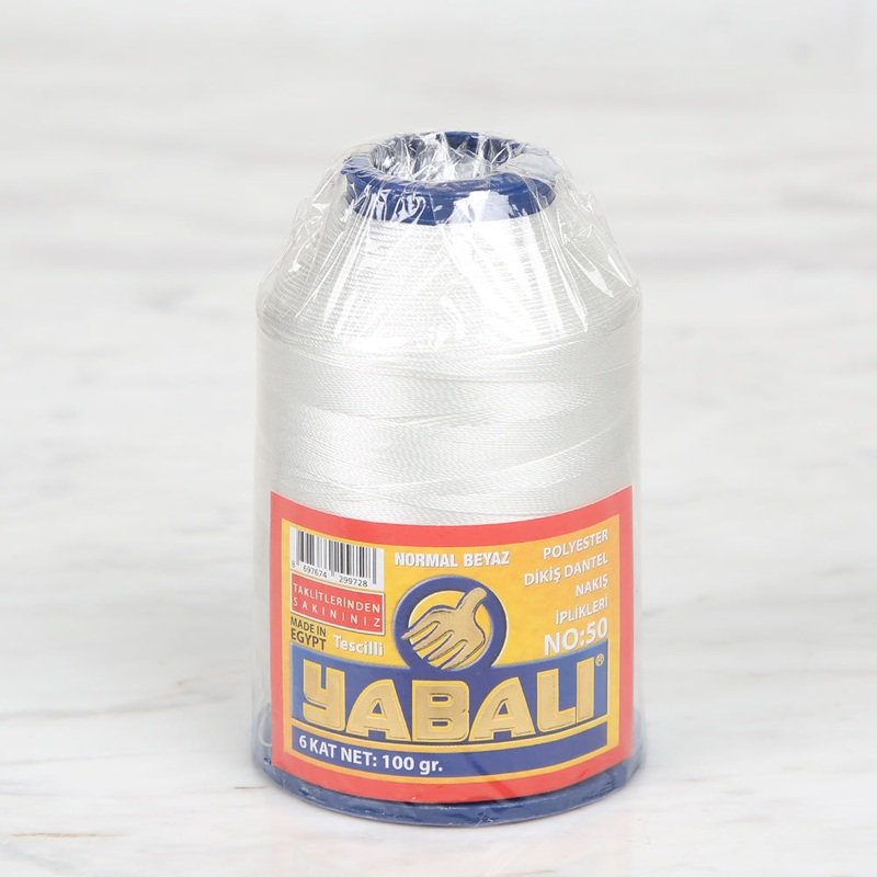 Yabal Polyester Yarn Normal White 100 gr – No:50