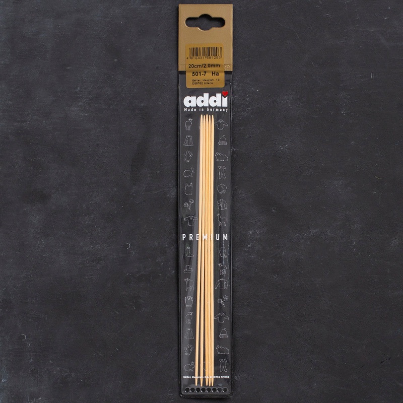 Addi 2mm 20cm Bamboo Double-pointed Needles – 501-7/20/2